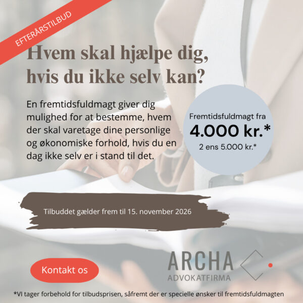 Tilbudspris på fremtidsfuldmagt