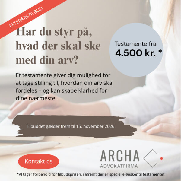 Tilbudspris på testamente